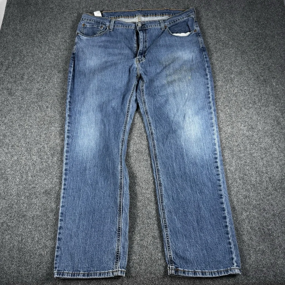 Levis 541 Denim Blue Jeans Mens 40x30 Light Wash Athletic Taper Stretch‎ Pants